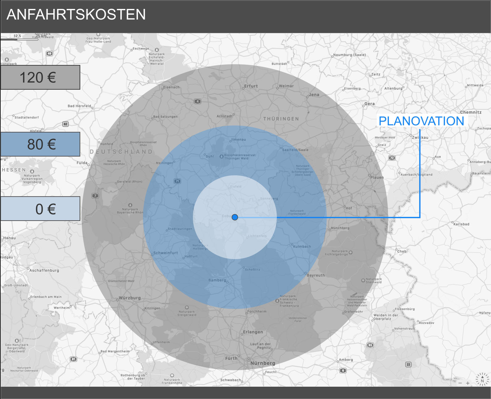 ANFAHRTSKOSTEN    120 €     80 €       0 €  PLANOVATION